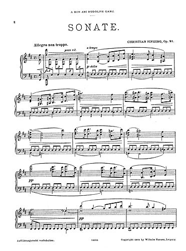 Christian Sinding: Piano Sonata In B Minor Op.91