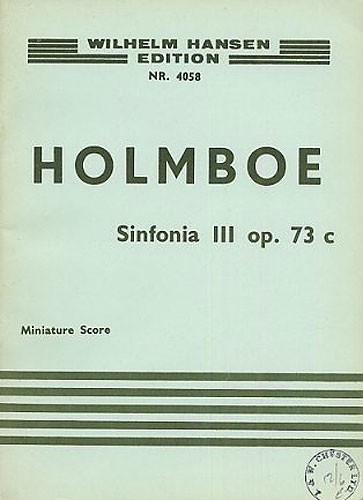 Holmboe: Sinfonia No.3 For Strings (Study Score)