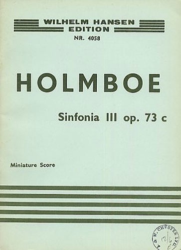 Holmboe: Sinfonia No.3 For Strings (Study Score)
