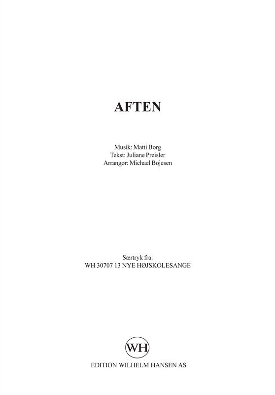 Matti Borg:Aften (SSAA)