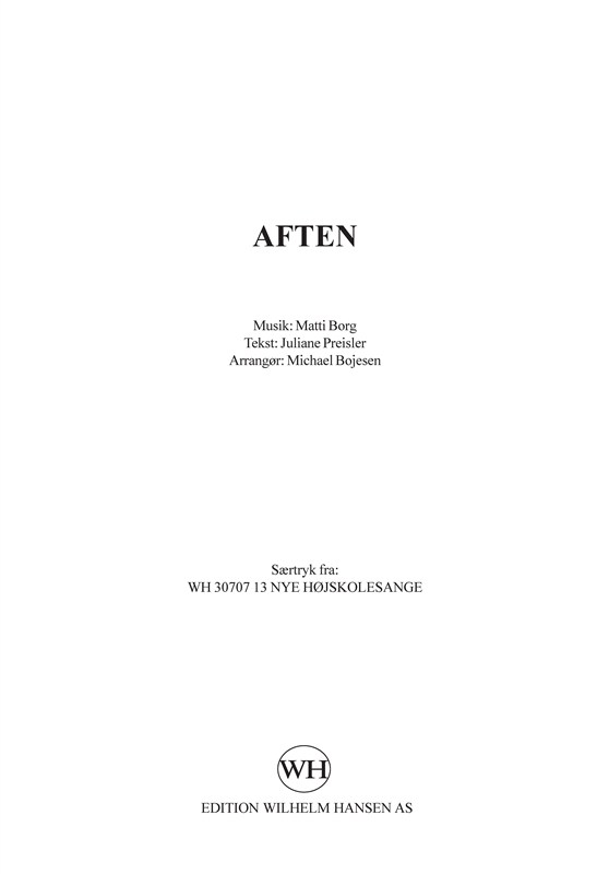 Matti Borg:Aften (SSAA)