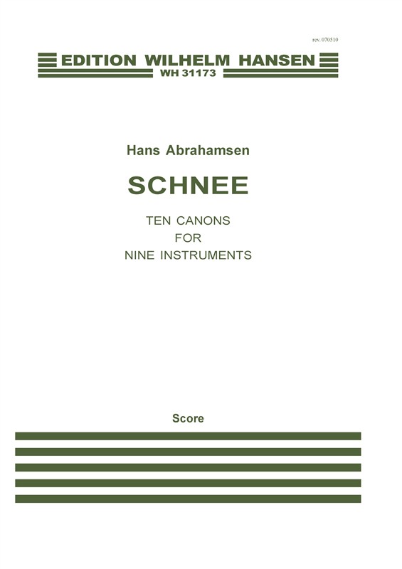 Hans Abrahamsen: Schnee - Ten Canons For Nine Instruments (Score)
