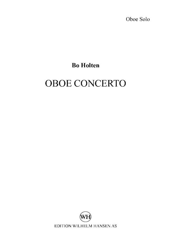 Bo Holten: Oboe Concerto (Solo Oboe Part)