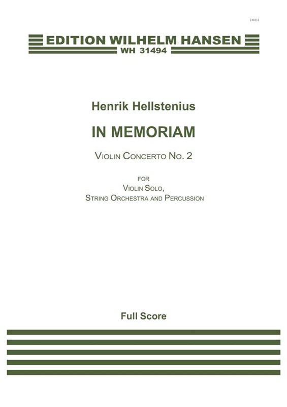 Henrik Hellstenius: In Memoriam, Violin Concerto No. 2 (Score)