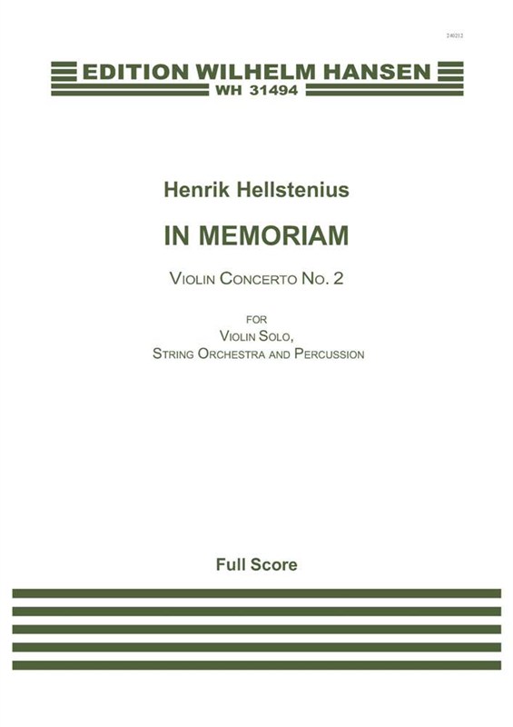 Henrik Hellstenius: In Memoriam, Violin Concerto No. 2 (Score)