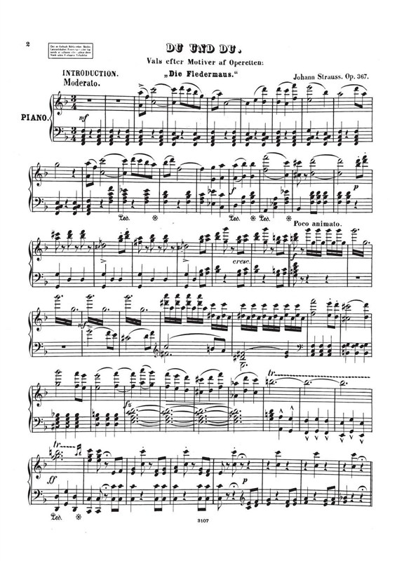 Johann Strauss II: Du Und Du Op.367 (Piano)