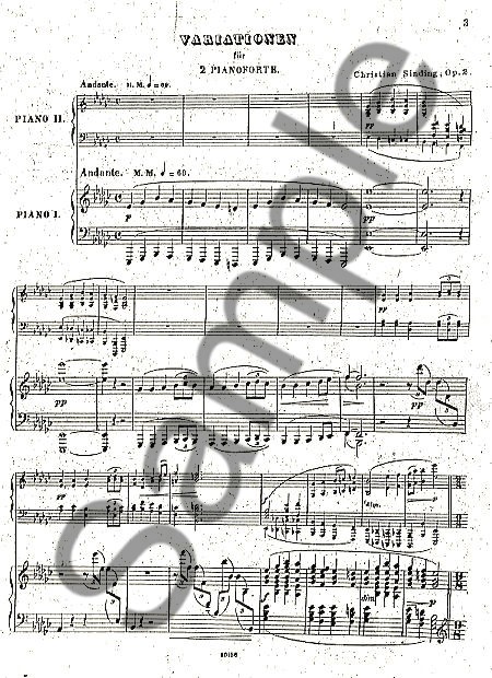 Christian Sinding: Variations For Two Pianos Op.2 (Score)