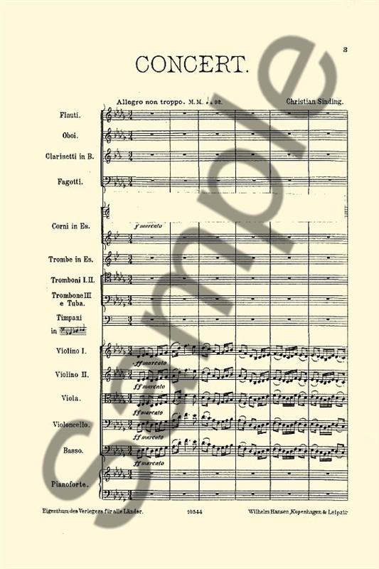 Christian Sinding: Piano Concerto Op.6 (Score)