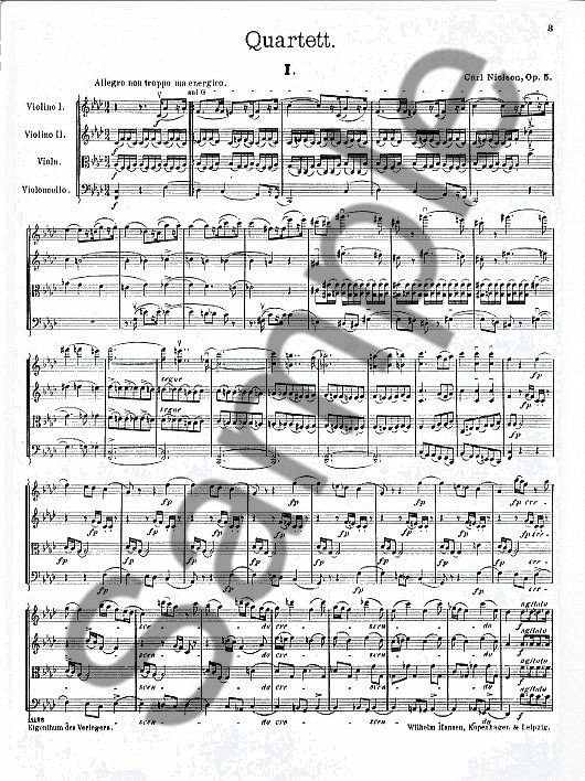 Carl Nielsen: String Quartet In F Minor Op.5 (Score/Parts)