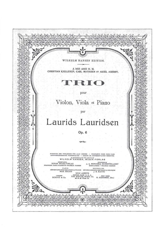 Laurids Lauridsen: Trio Op.6 (Score and parts)