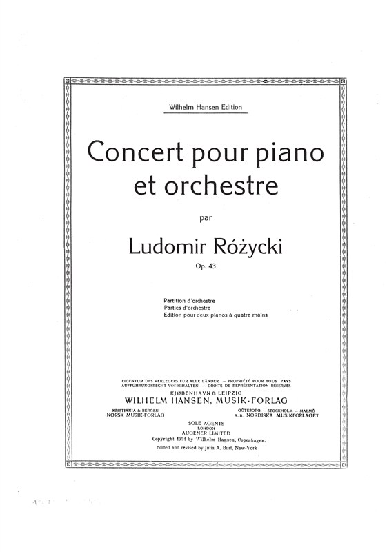 Ludomir Rózycki: Concerto Pour Piano (Two Pianos)