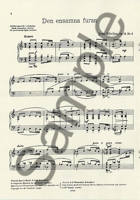Jean Sibelius: Le Pin Solitaire (Cinq Morceaux) Op.75 No.2