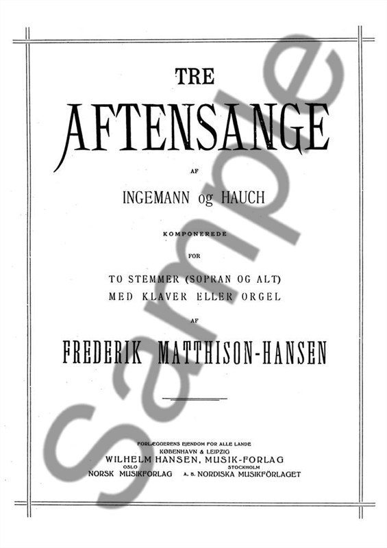 Frederik Matthison-Hansen: Tre Aftensange