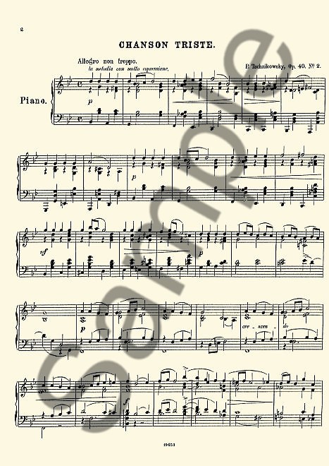 Pyotr Ilyich Tchaikovsky: Chanson Triste Op.42 No.2 (Piano)