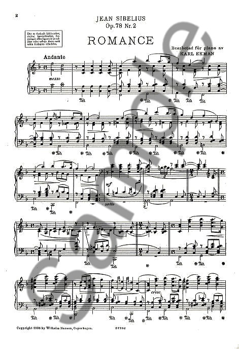 Jean Sibelius: Romance Op.78 No.2 (Piano)