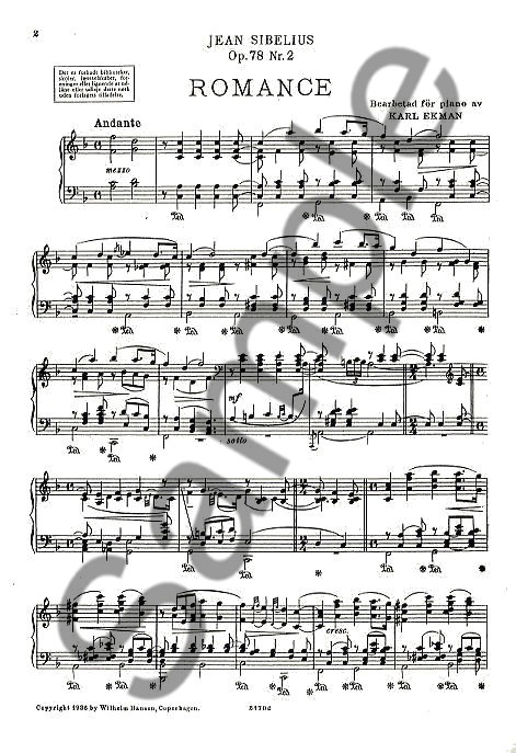 Jean Sibelius: Romance Op.78 No.2 (Piano)