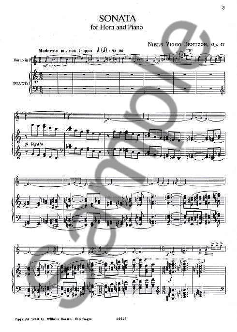 Niels Viggo Bentzon: Sonata For Horn And Piano Op.47