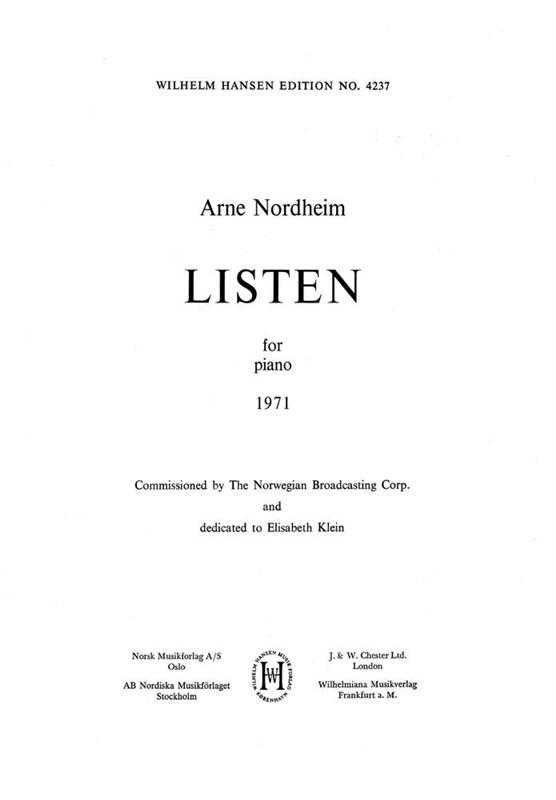 Arne Nordheim: Listen