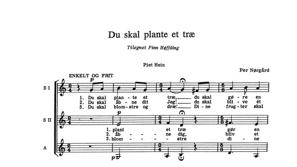 Per Nørgård: Du Skal Plante Et Træ (SSA)