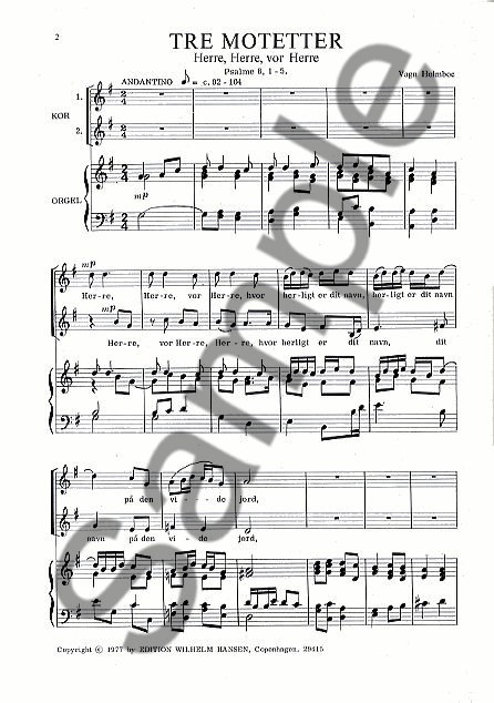 Vagn Holmboe: Three Motets