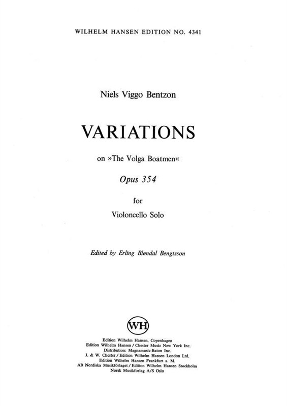 Niels Viggo Bentzon: Variations On The Volga Boatmen Op.354 (Cello Solo)