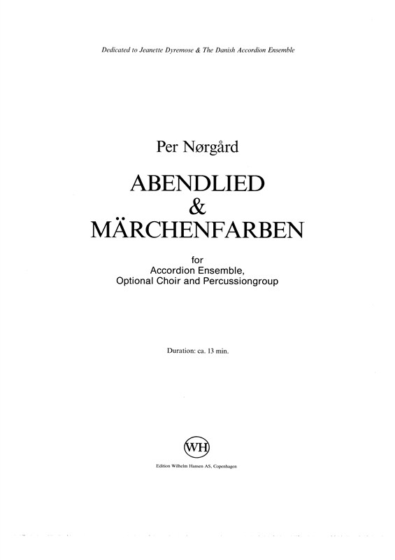 Per Nrgrd: Abendlied Und Mrchenfarben (Score)