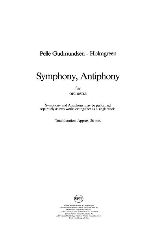 Pelle Gudmundsen-Holmgreen: Symphony Antiphony (Score)