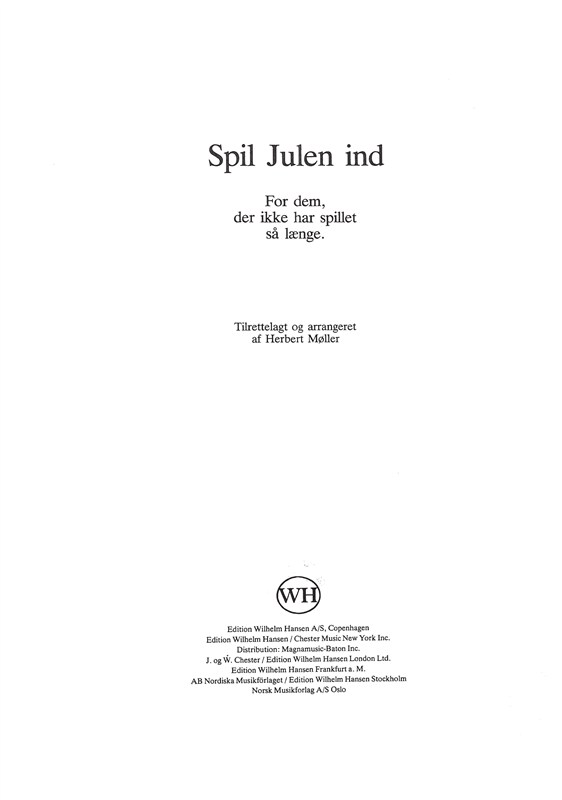 Herbert Møller: Spil Julen Ind (Voice and piano)