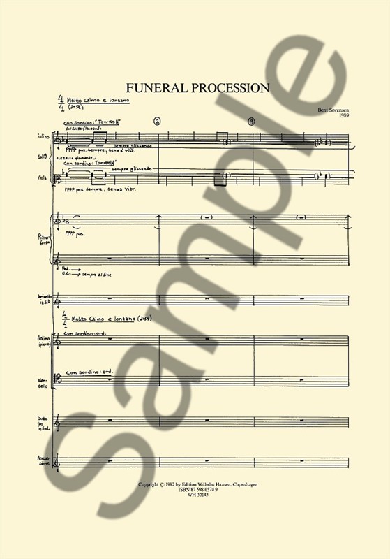 Bent Sørensen: Funeral Procession (Score)