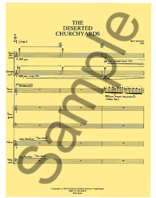 Bent Sørensen: Deserted Churchyards (Score)