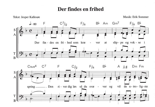 Erik Sommer: Der Findes En Frihed (SATB)