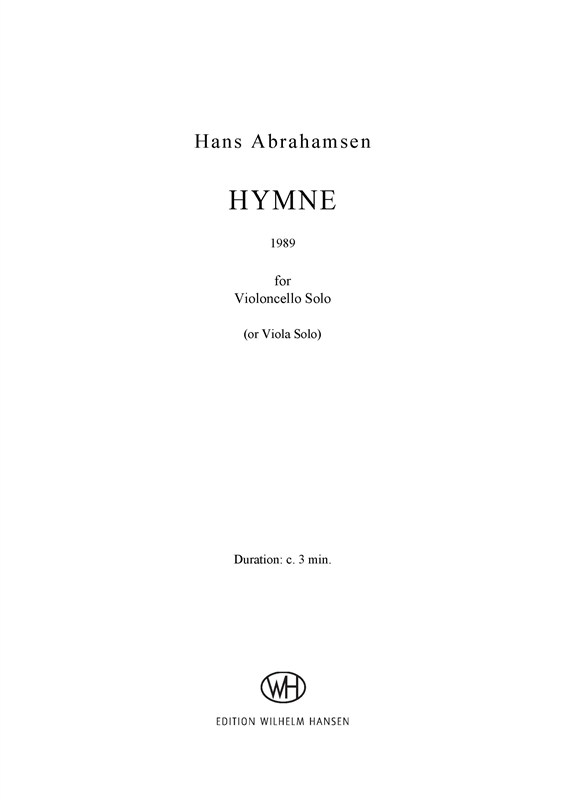 Hans Abrahamsen: Hymne (Viola or Cello)