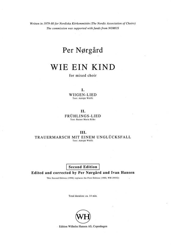 Per Nørgård: Wie Ein Kind (New Corrected Version)