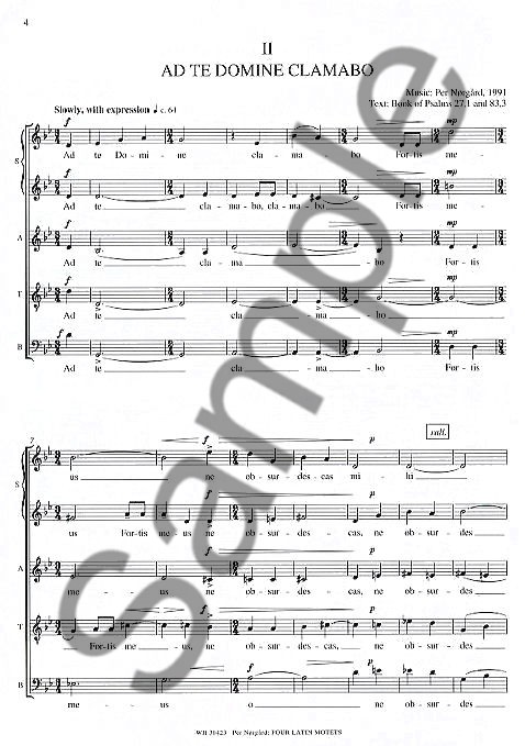 Per Nørgård: 4 Latin Motets for SSATB