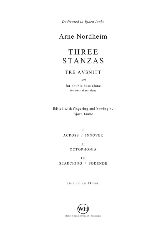 Nordheim Three Stanzas (Solo double bass)