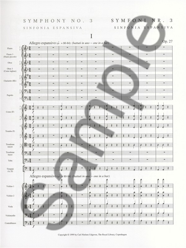 Carl Nielsen: Symphony No.3 'Sinfonia Espansiva' Op.27 (Study Score)