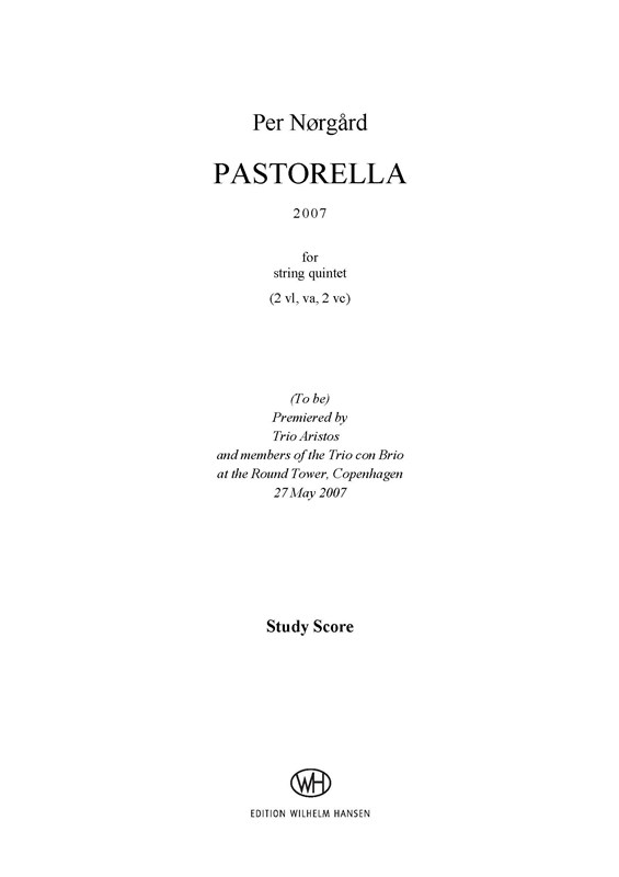 Per Nrgrd: Pastoral For String Quintet (Score)