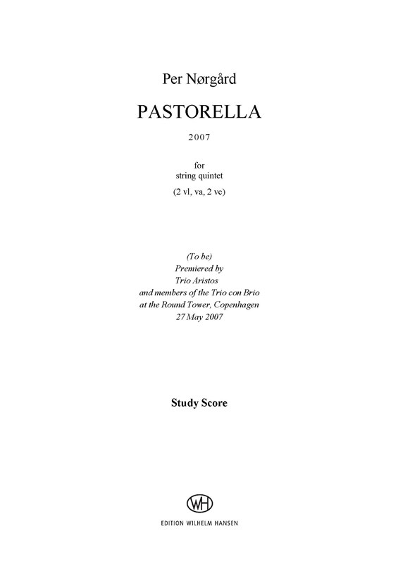 Per Nørgård: Pastoral For String Quintet (Score)