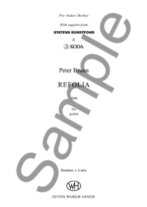 Peter Bruun: Refolia - Rhythmic and Tonal Variations on La Folia