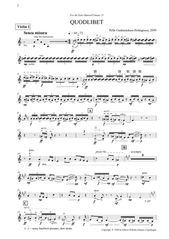 Pelle Gudmundsen-Holmgreen: Quodlibet (Score)