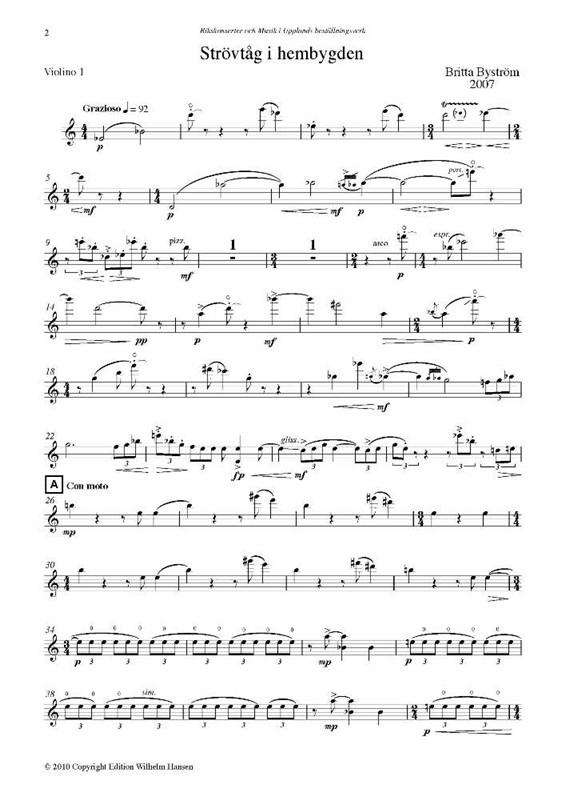Britta Byström: Ramble Through My Countryside (Score)