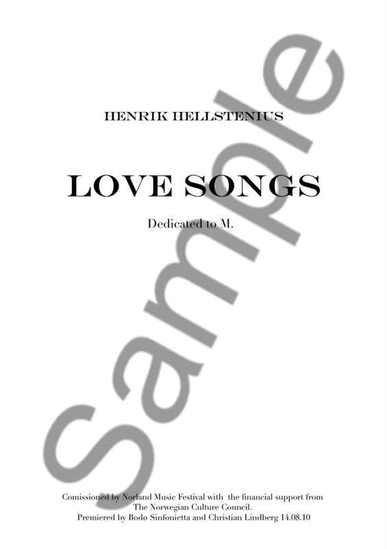 Henrik Hellstenius: Love Songs (Score)