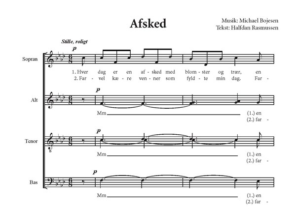 Michael Bojesen: Afsked (SATB)