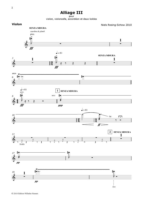 Niels Rosing-Schow: Alliage III (Score)