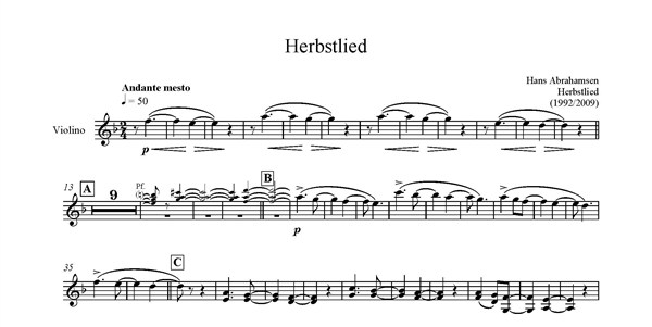 Hans Abrahamsen: Hans Abrahamsen: Herbstlied - Version 2009 (Parts)