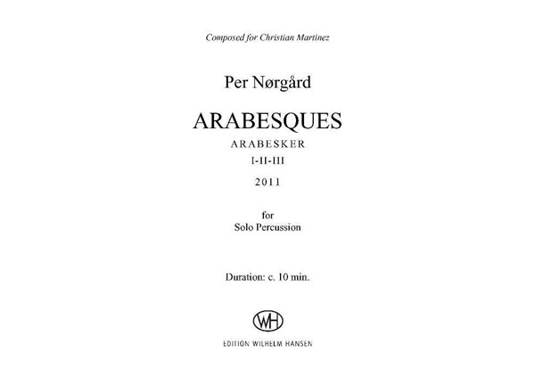 Per Nrgrd: Arabesques for Percussion Solo