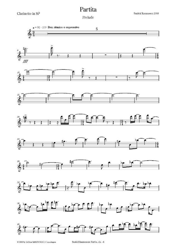 Sunleif Rasmussen: Partita (Score)