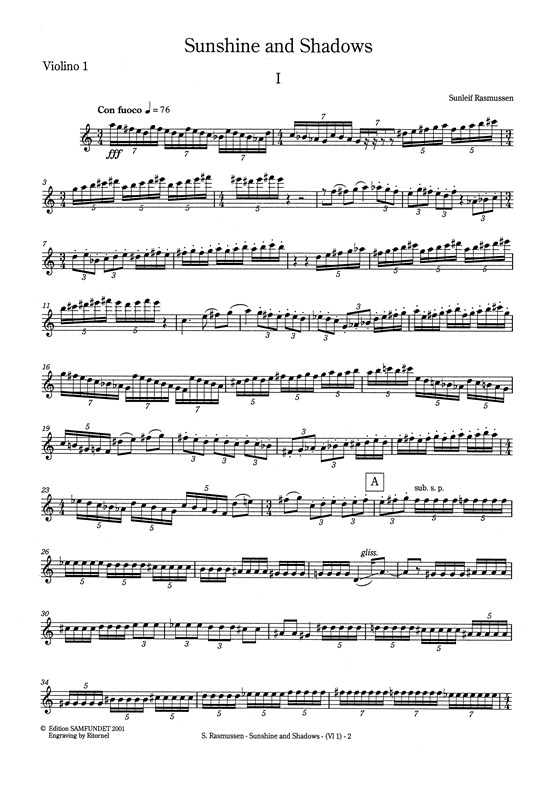 Sunleif Rasmussen: Sunshine And Shadows (score)