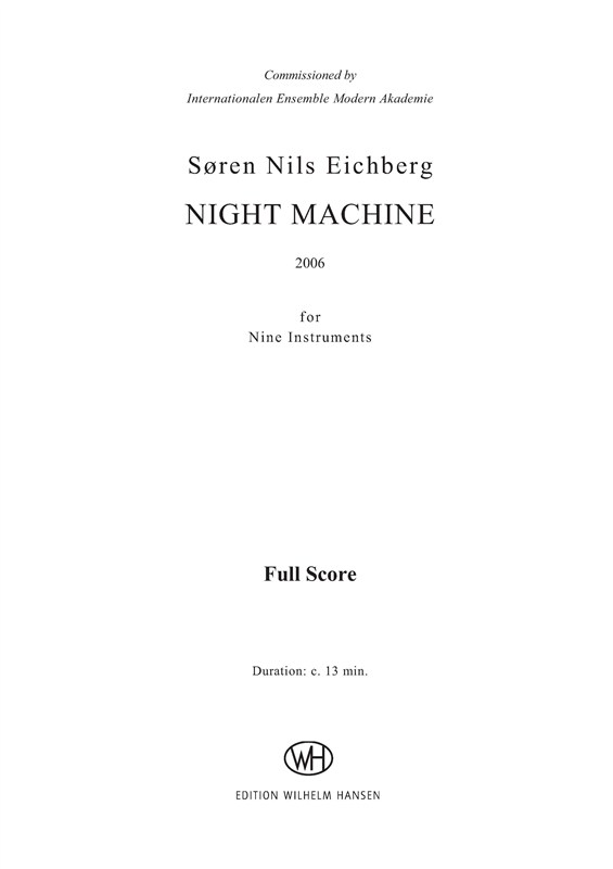 Sren Nils Eichberg: Nigh Machine (Score)