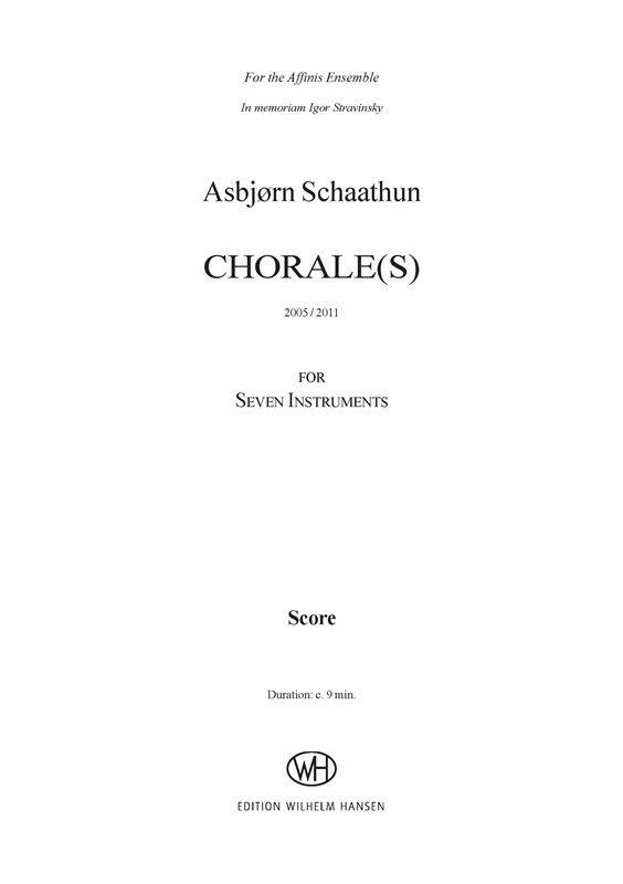 Asbjørn Schaathun: Chorale (s) (Score)